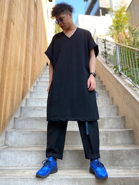 「Yohji Yamamoto（ヨウジヤマモト）のアイテム（レッグウェア）」を使った、OZL10さん（メンズ・175cm）の夏コーディネート