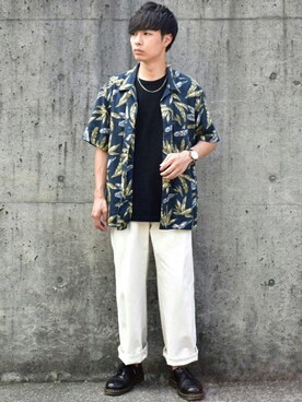 「アロハシャツ」｜saharaさん（メンズ・171cm）の夏コーディネート