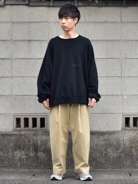 「stein（シュタイン）のアイテム（スウェット）」を使った、saharaさん（メンズ・171cm）の春コーディネート