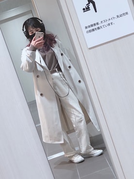 「GUコーデ」｜「アイテム（トレンチコート）」を使った、gokuumamaさん（レディース・152cm）の春コーディネート