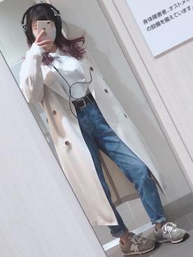 「GUコーデ」｜「アイテム（トレンチコート）」を使った、gokuumamaさん（レディース・152cm）の春コーディネート