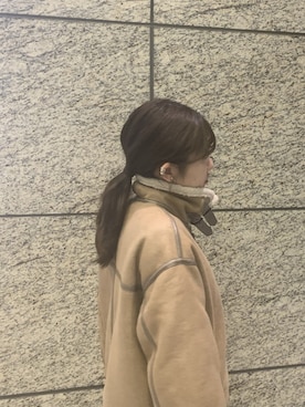 「フライトボアジャケット」｜MIYUさん（レディース・160cm）の冬コーディネート