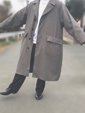 「新作」｜「アイテム（チェスターコート）」を使った、◎さん（メンズ・171cm）の冬コーディネート