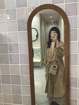 「kutir（クティール）のアイテム（トレンチコート）」を使った、🐼さん（レディース・167cm）の春コーディネート