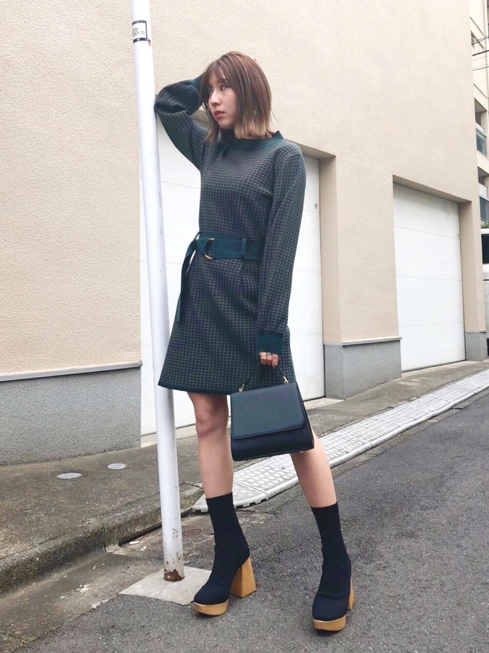 REDYAZEL（レディアゼル）の「ニットジャガードミニワンピース