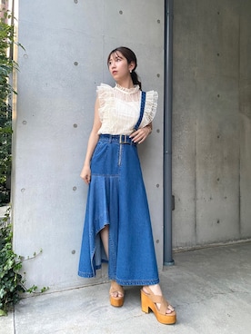 「REDYAZEL（レディアゼル）のアイテム（サンダル）」を使った、chicoさん（レディース・158cm）の春コーディネート