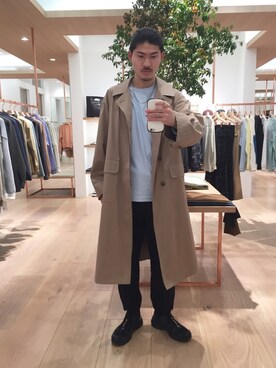 「PUBLIC TOKYO（パブリックトウキョウ）のアイテム（トレンチコート）」を使った、sasarei0131さん（メンズ・180cm）の春コーディネート