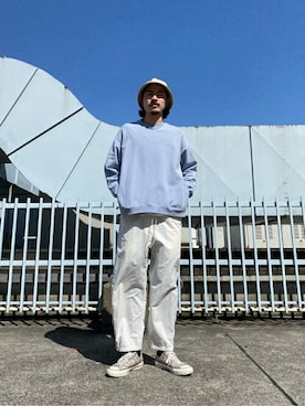 「コーディネート」｜「アイテム（スウェット）」を使った、sasarei0131さん（メンズ・180cm）の春コーディネート