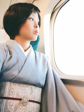 「アイテム（浴衣、シルバー系）」を使った、yamazakiさん（レディース・161cm）の冬コーディネート