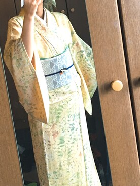 「きものコーディネート」｜「アイテム（浴衣）」を使った、yamazakiさん（レディース・161cm）の冬コーディネート