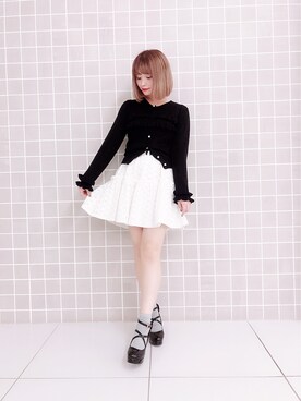 「Ank Rouge（アンクルージュ）のアイテム（カーディガン/ボレロ）」を使った、yukaさん（レディース・161cm）の冬コーディネート