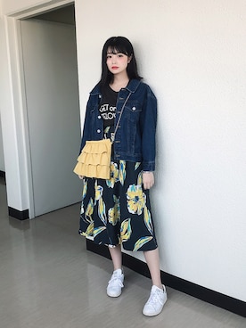 「CECIL McBEE（セシルマクビー）のアイテム（デニムジャケット）」を使った、yukaさん（レディース・161cm）の春コーディネート