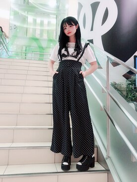 「Ank Rouge（アンクルージュ）のアイテム（パンツ）」を使った、yukaさん（レディース・161cm）の春コーディネート