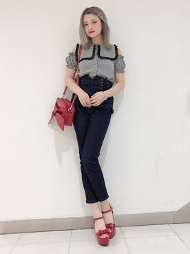 「Ank Rouge（アンクルージュ）のアイテム（パンツ）」を使った、yukaさん（レディース・161cm）の春コーディネート