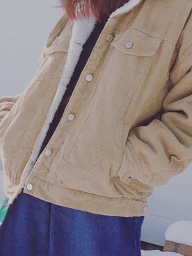 「裏ボア」｜「アイテム（ダウンジャケット/コート）」を使った、tuuさん（レディース・158cm）の冬コーディネート