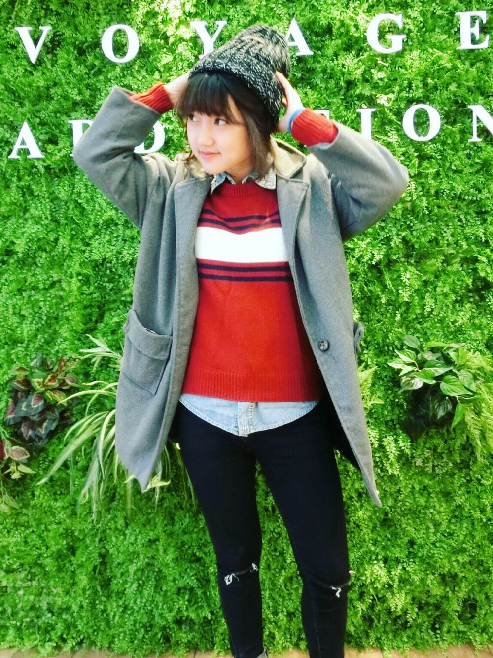 「VOYAGE」｜「淘寶のアイテム（トップス、レッド系）」を使った、Meteorさん（レディース・163cm）の冬コーディネートの1枚目の写真