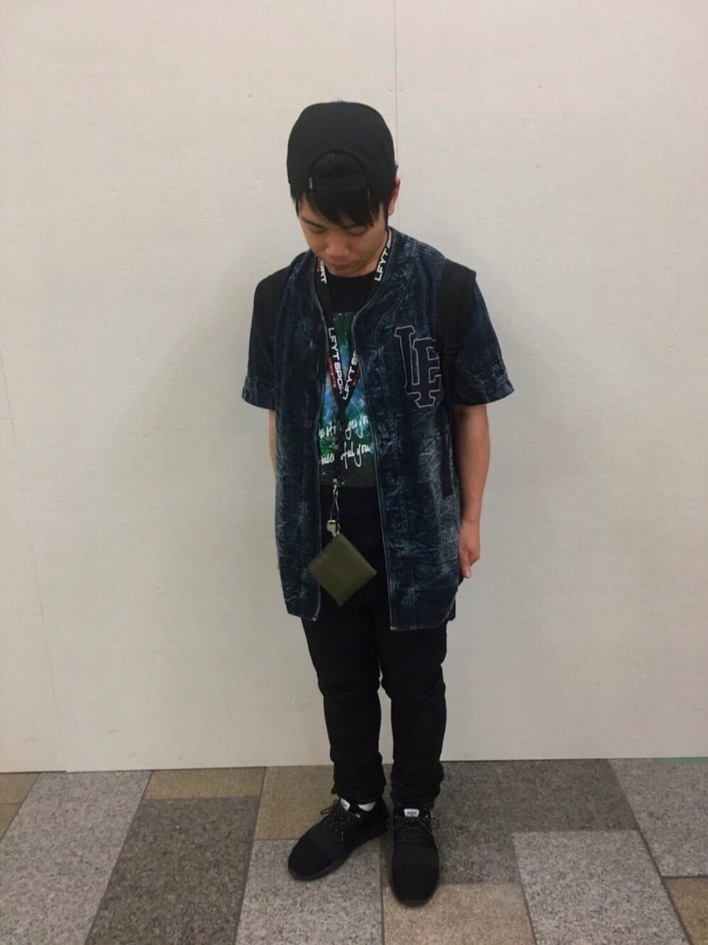 「LEFLAH、LRG、creative recreation」｜「LEFLAHのアイテム（デニムジャケット、ブルー系）」を使った、M4S4T0さん（メンズ・160cm）の夏コーディネートの1枚目の写真