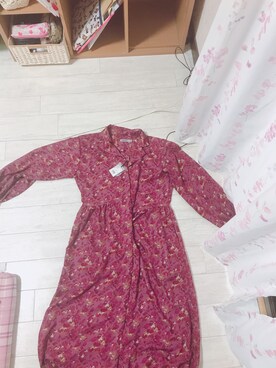 「niko and...（ニコアンド）のアイテム（ワンピース、パープル系）」を使った、ぴよさん（レディース・164cm）の冬コーディネート