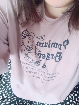 「apres jour（アプレジュール）のアイテム（スウェット、ピンク系）」を使った、ぴよさん（レディース・164cm）の春コーディネート