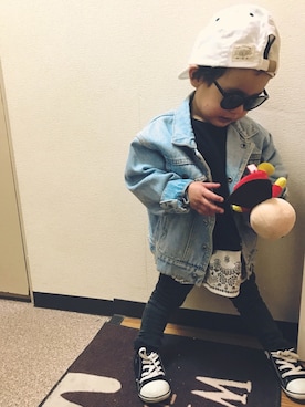 子持ちししゃも🐟さん（キッズ・80cm）の春コーディネート