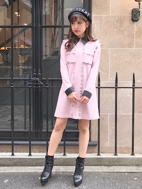 「アイテム（ハンチング/ベレー帽）」を使った、eatme-staffさん（レディース・162cm）の秋コーディネート