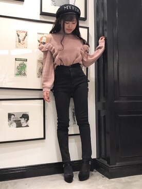 「アイテム（ハンチング/ベレー帽）」を使った、eatme-staffさん（レディース・162cm）の秋コーディネート