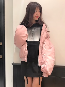 「アイテム（テーラードジャケット、ピンク系）」を使った、eatme-staffさん（レディース・162cm）の冬コーディネート