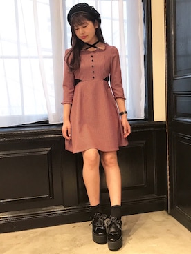 「アイテム（ハンチング/ベレー帽）」を使った、eatme-staffさん（レディース・162cm）の春コーディネート