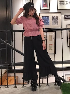 「アイテム（ハンチング/ベレー帽）」を使った、eatme-staffさん（レディース・162cm）の春コーディネート