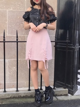 「アイテム（チョーカー）」を使った、eatme-staffさん（レディース・162cm）の春コーディネート