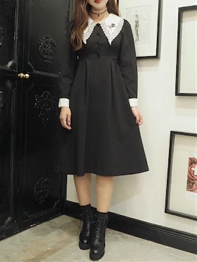 「ヴィンテージワンピース」｜「アイテム（ブーツ）」を使った、eatme-staffさん（レディース・162cm）の秋コーディネート