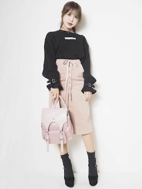 「ハイウエストスカート」｜eatme-staffさん（レディース・162cm）の冬コーディネート