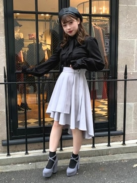 「スカートコーデ」｜「アイテム（帽子）」を使った、eatme-staffさん（レディース・150cm）の冬コーディネート