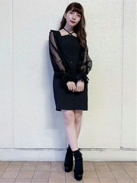 「パンプス 黒」｜eatme-staffさん（レディース・160cm）の冬コーディネート