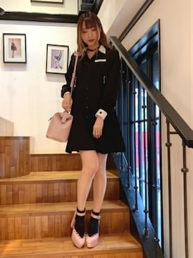 「アイテム（チョーカー）」を使った、eatme-staffさん（レディース・164cm）の冬コーディネート