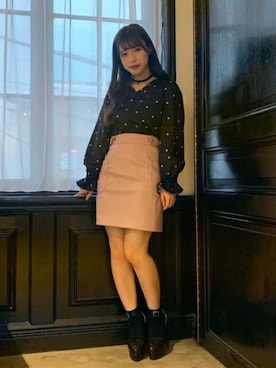 「EATME（イートミー）のメディカルクロスチョーカー（チョーカー）」を使った、eatme-staffさん（レディース・162cm）の冬コーディネート