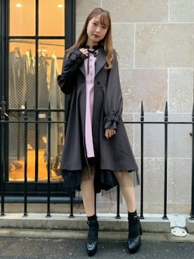 「ヘアアクセ」｜「アイテム（その他アウター）」を使った、eatme-staffさん（レディース・164cm）の春コーディネート