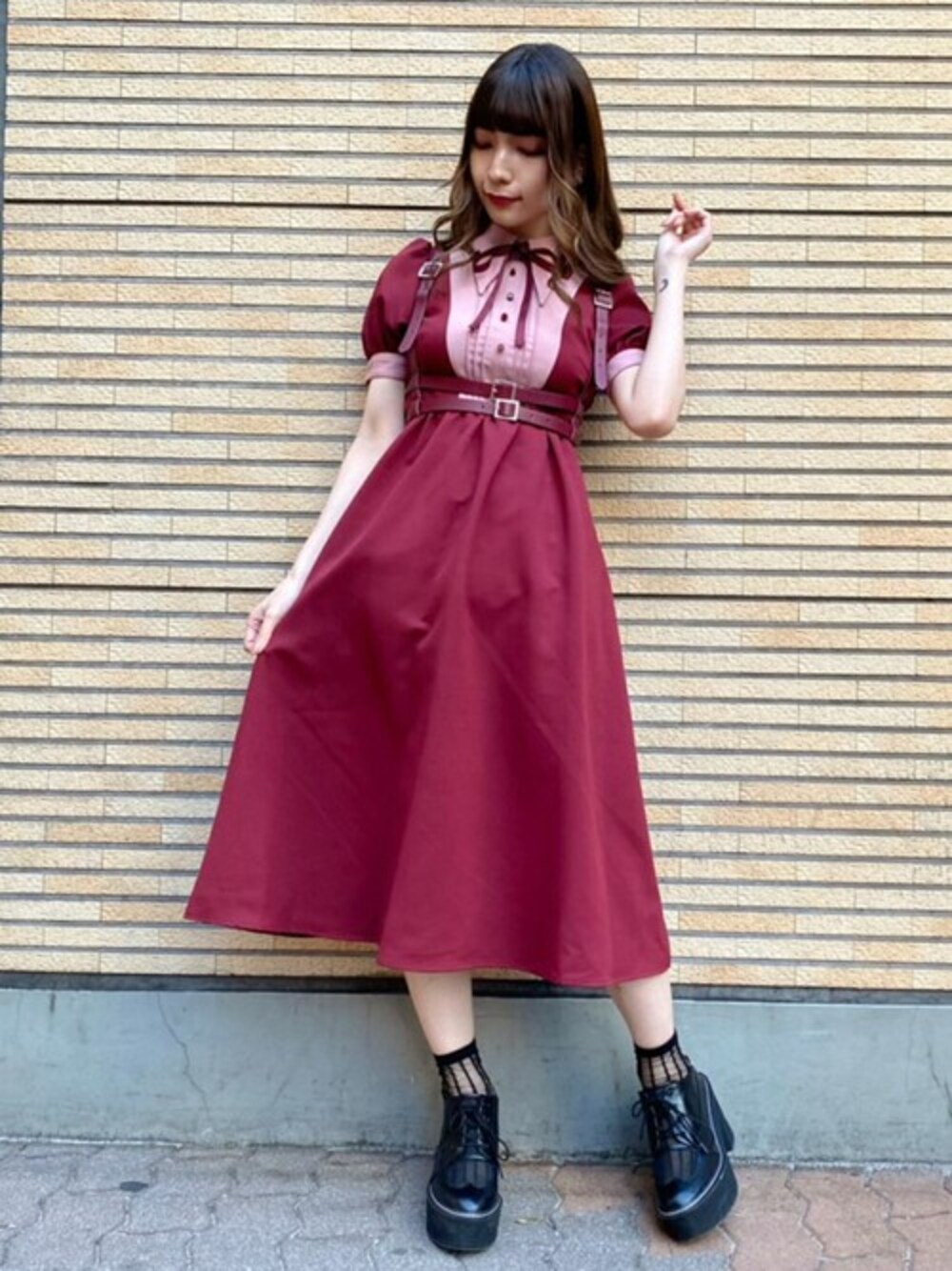 EATME（イートミー）の「メイドライクバイカラーワンピース