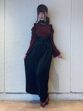 「EATME（イートミー）のアイテム（オールインワン・サロペット）」を使った、eatme-staffさん（レディース・160cm）の春コーディネート