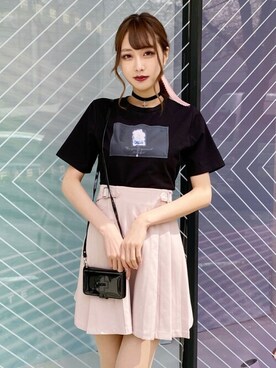 「ヘアアクセ」｜「アイテム（PC・スマホグッズ/家電）」を使った、eatme-staffさん（レディース・164cm）の夏コーディネート