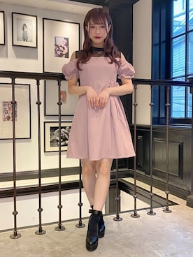 「オープンショルダー」｜「アイテム（その他シューズ）」を使った、eatme-staffさん（レディース・150cm）の夏コーディネート