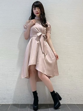 Eatme イートミー レディース のワンピース ピンク 桃色系 半袖 コーディネート Zozotown