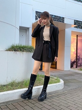 「EATME」｜「アイテム（ジャケット/アウター）」を使った、eatme-staffさん（レディース・162cm）の秋コーディネート