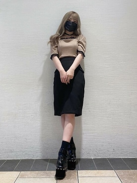 「アイテム（トップス、ブラウン系）」を使った、eatme-staffさん（レディース・151cm）の秋コーディネート