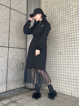 「スウェットワンピース」｜「アイテム（その他シューズ）」を使った、eatme-staffさん（レディース・160cm）の秋コーディネート