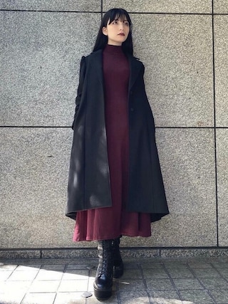 emmaさん、新品未使用！CITY ブラウン（ワインレッド ）チェスターコート emmaさん、新品未使用！CITY ブラウン（ワインレッド