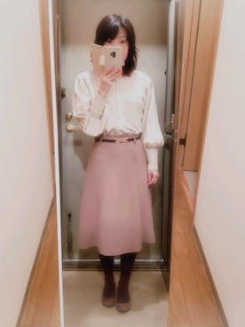 「プリーツニット」｜yukoさん（レディース・153cm）の春コーディネート