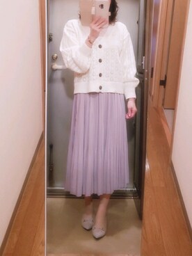 「アイテム（パンプス、グレー系）」を使った、yukoさん（レディース・153cm）の春コーディネート