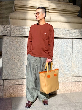 「ポケットＴシャツ」｜宮崎 敦さん（メンズ・179cm）の夏コーディネート