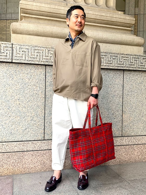 宮崎 敦 Bshop 神戸本店 Manipuriのバンダナ スカーフを使ったコーディネート Wear